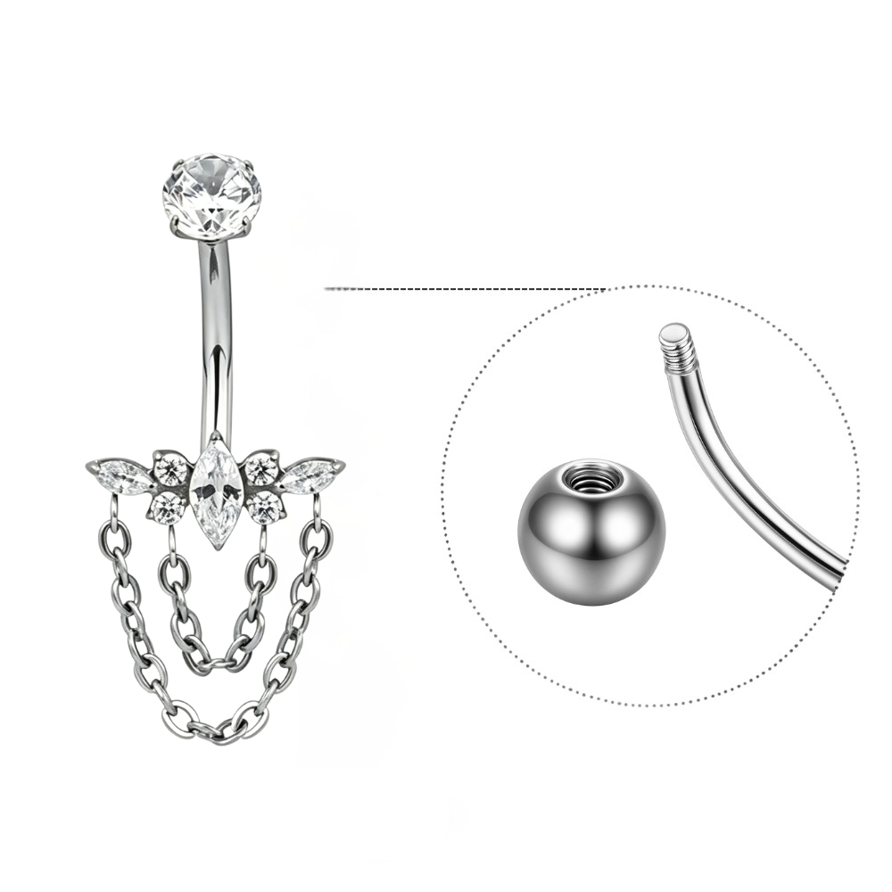 Titanium Navel Piercing • Chain Design