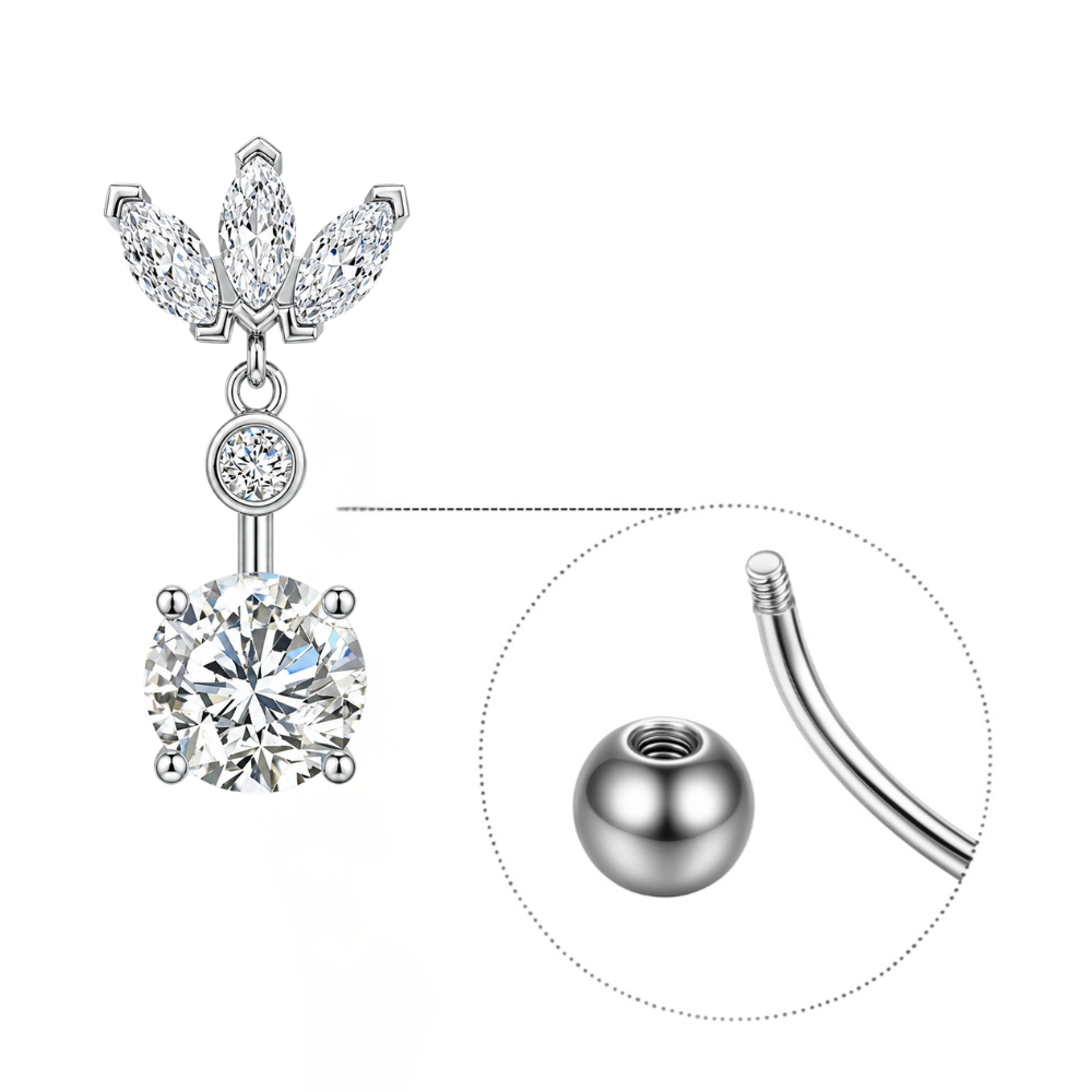 Floating reverse Titanium Belly Button Piercing