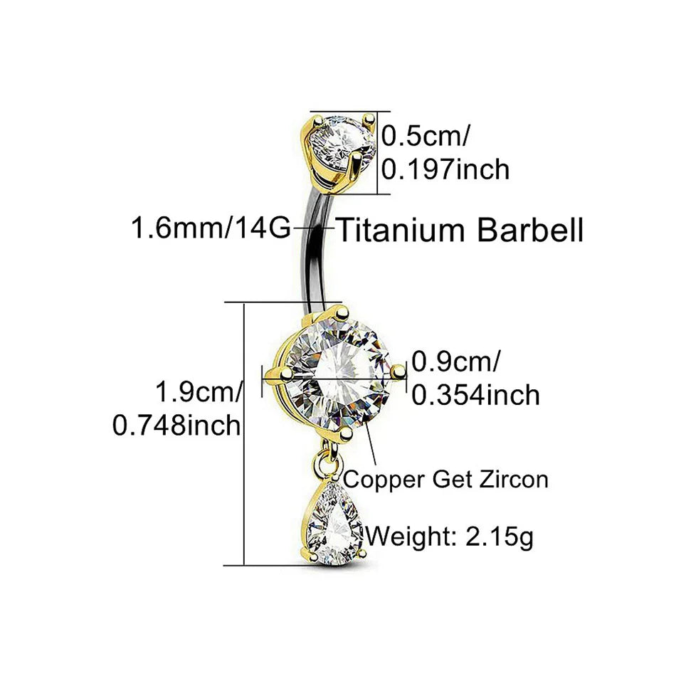 Elegant Titanium Belly Button Piercing