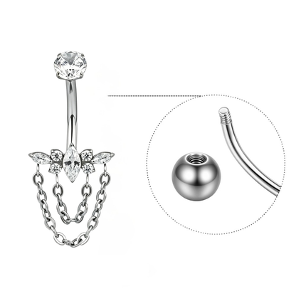 Titanium Navel Piercing • Chain Design
