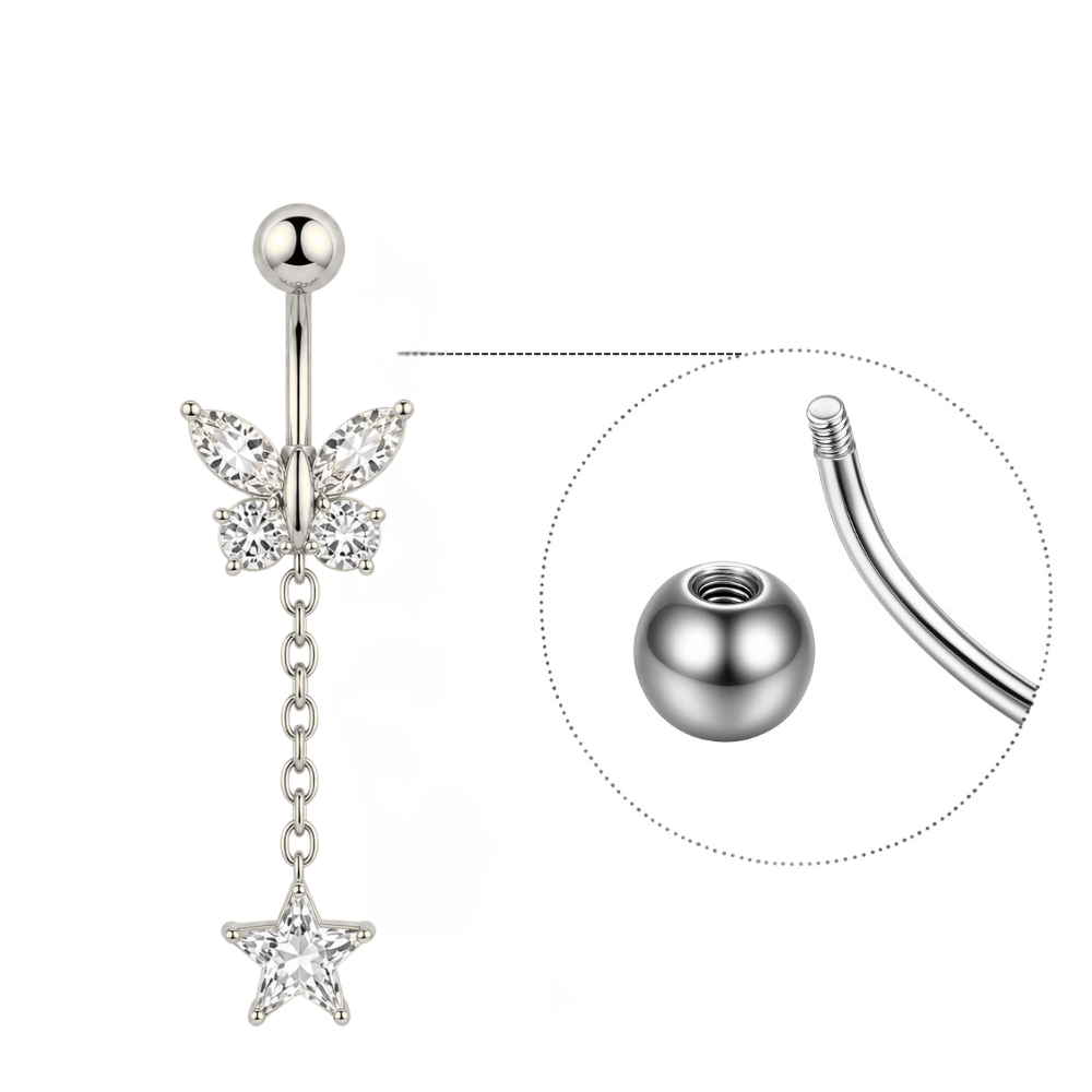 Butterfly Chain Navel Piercing • Titanium