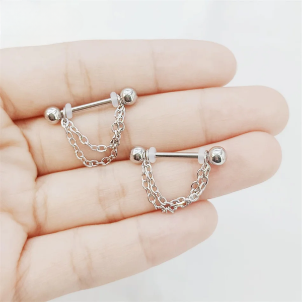 Chain Nipple Piercing • Titanium • 2 PCS