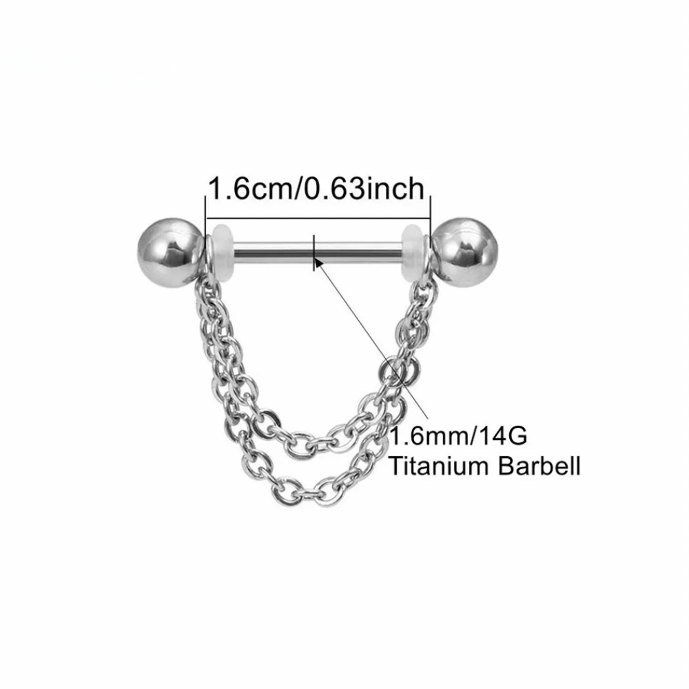 Chain Nipple Piercing • Titanium • 2 PCS