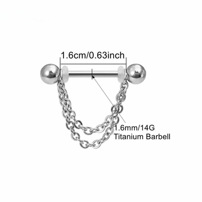 Chain Nipple Piercing • Titanium • 2 PCS