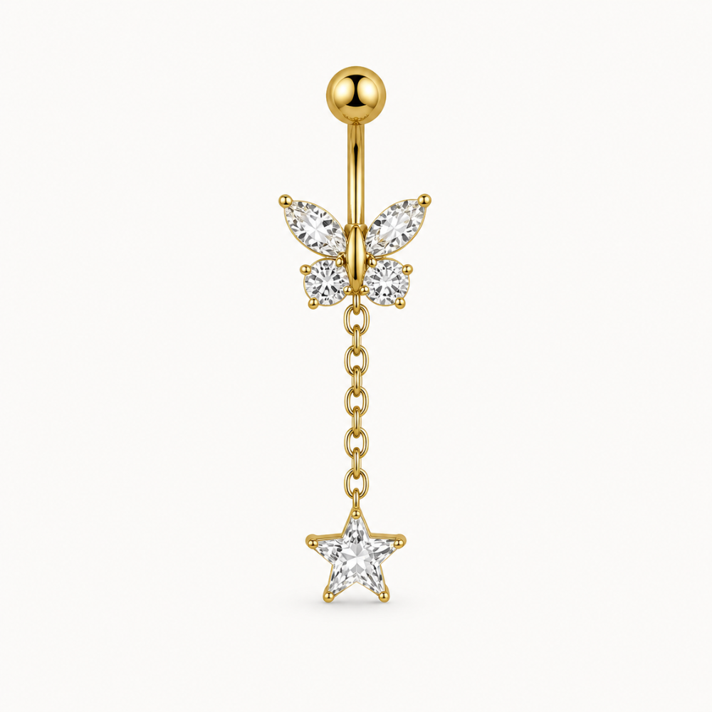 Butterfly Chain Navel Piercing • Titanium
