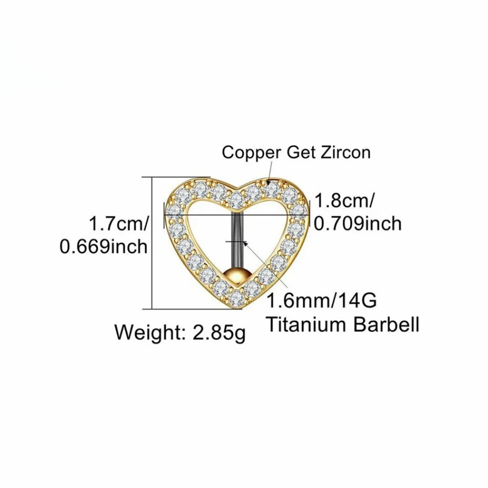 Inverted Heart Navel Piercing • Titanium
