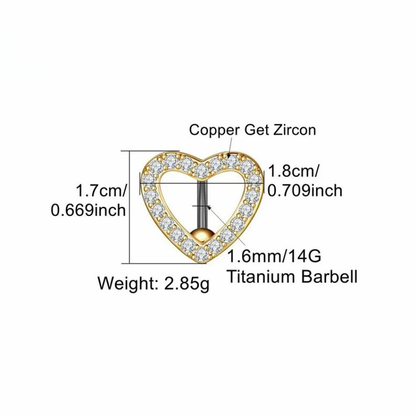 Inverted Heart Navel Piercing • Titanium