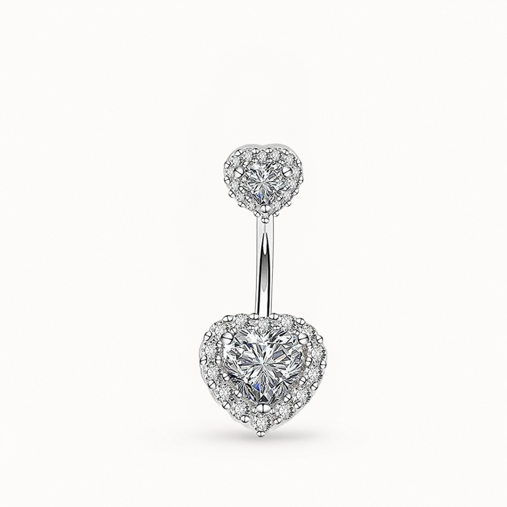 Heart Crystal Navel Piercing Titanium