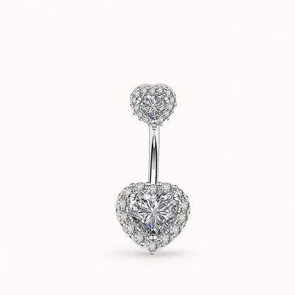 Heart Crystal Navel Piercing Titanium