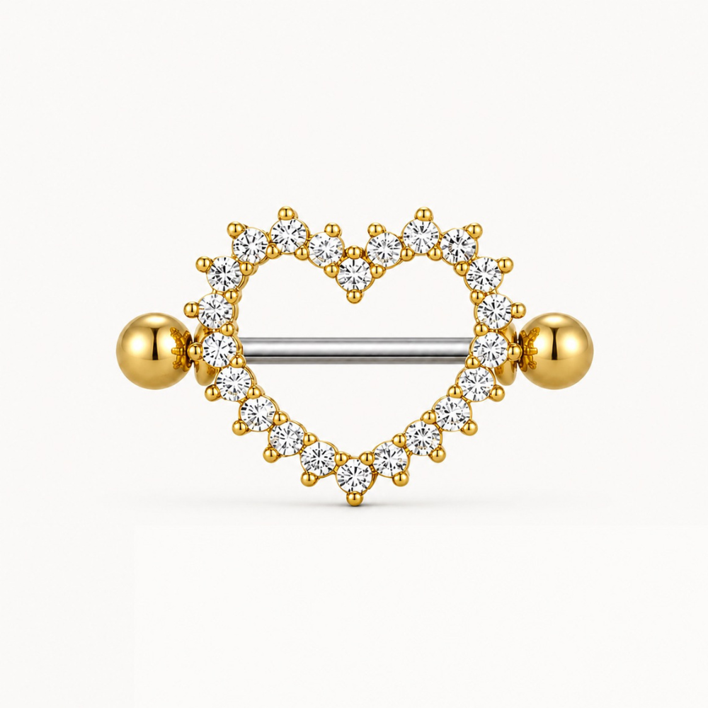 Heart Nipple Piercing • Titanium • 2 PCS