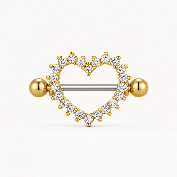 Heart Nipple Piercing • Titanium • 2 PCS