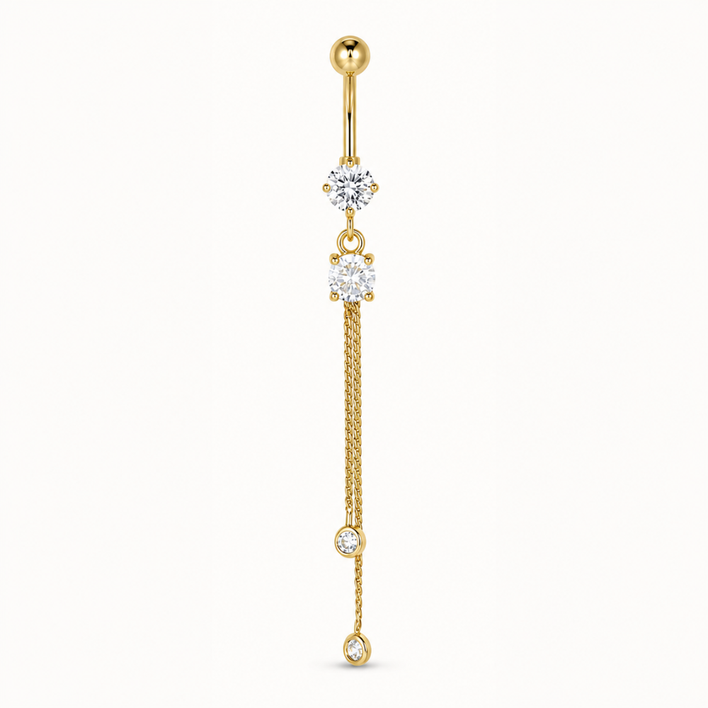 Titanium Belly Button Piercing with Dangle Chain