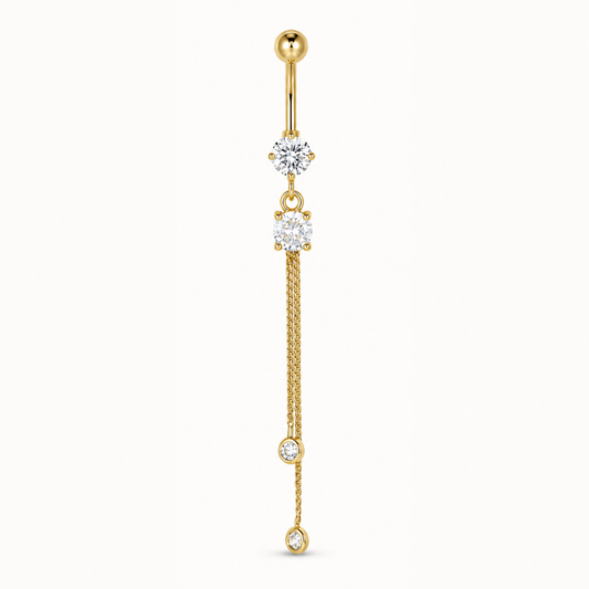Titanium Belly Button Piercing with Dangle Chain