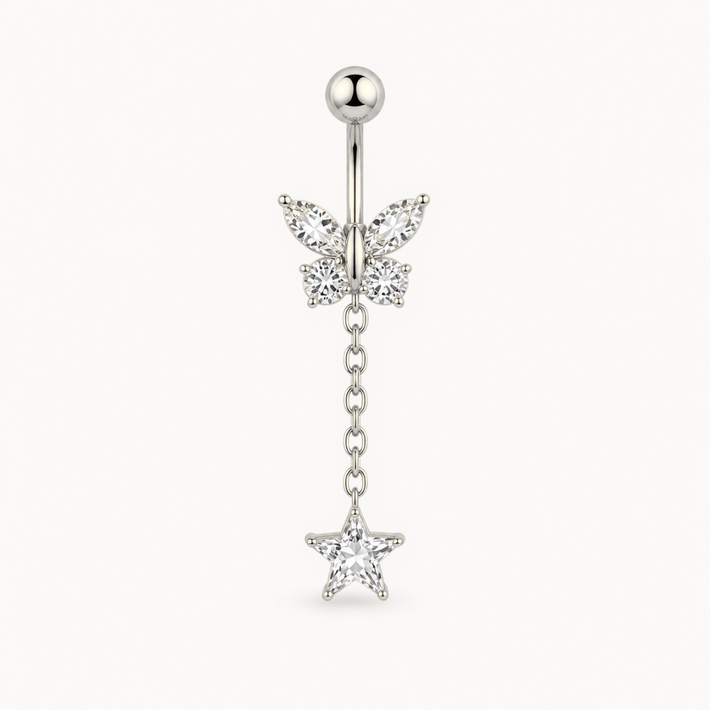 Butterfly Chain Navel Piercing • Titanium