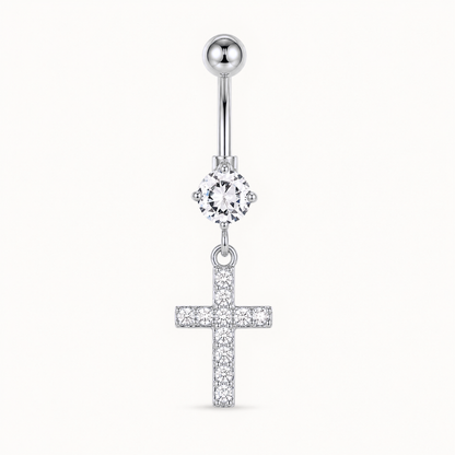 Cross Titanium Belly Button Piercing