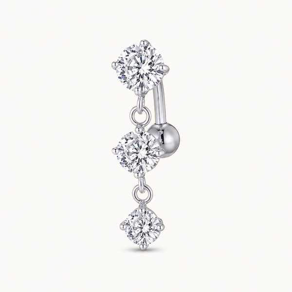 3 Charm Inverted Titanium Belly Button Piercing