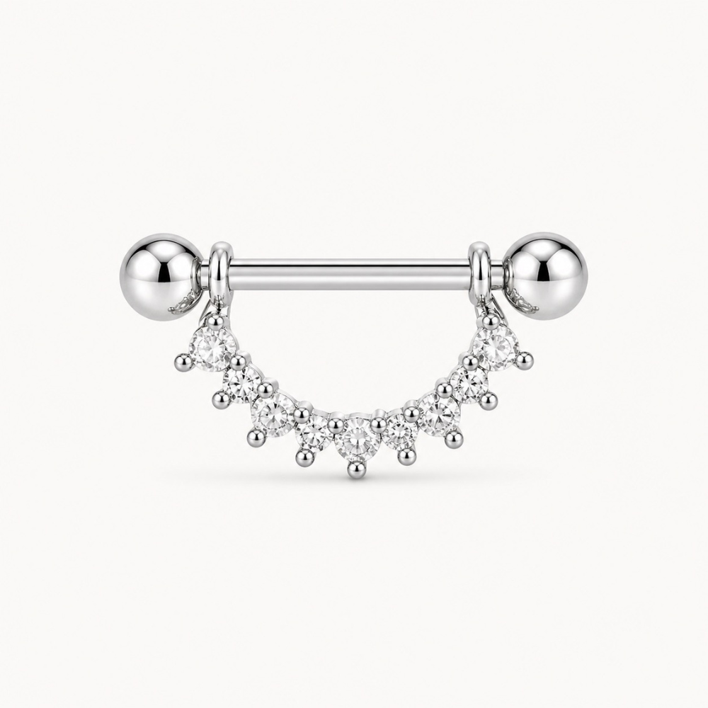 Rhinestone Nipple Piercing • Titanium • 2 PCS