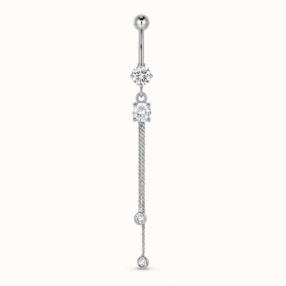 Titanium Belly Button Piercing with Dangle Chain