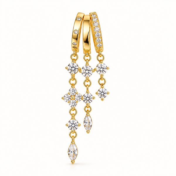 Golden Cascade Earring – 14K Gold-Plated Stainless Steel