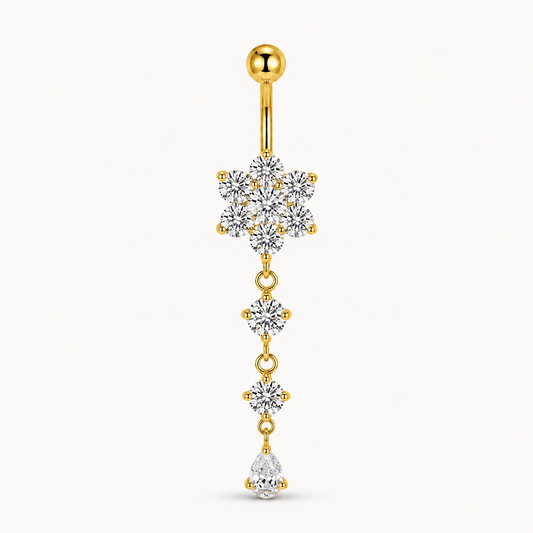 Triple Flower Titanium Belly Button Piercing