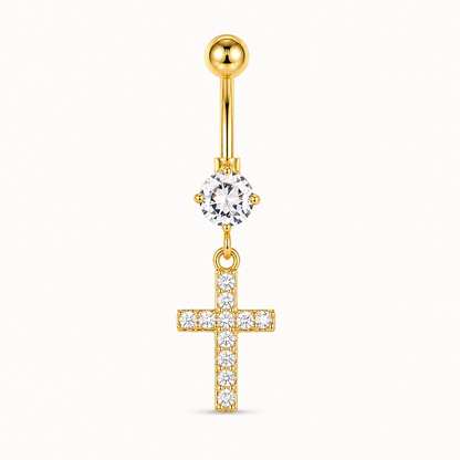 Cross Titanium Belly Button Piercing