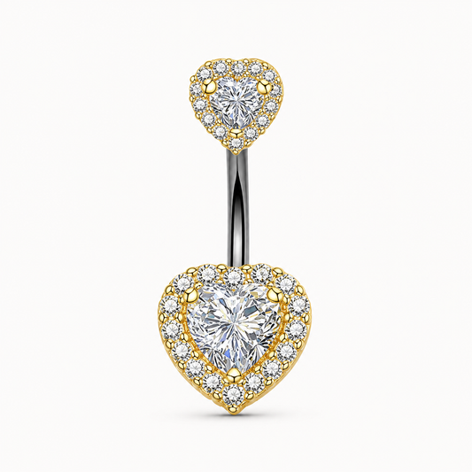 Heart Crystal Navel Piercing Titanium