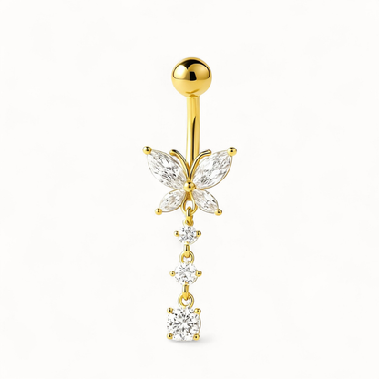CZ Butterfly Belly Button Piercing • Titanium