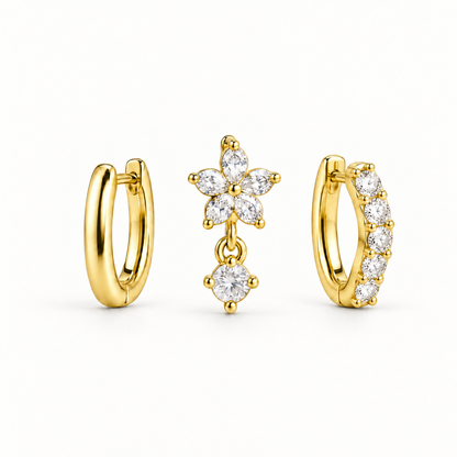 Celestial Sparkle Ear Stack – Titanium
