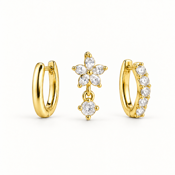 Celestial Sparkle Ear Stack – Titanium