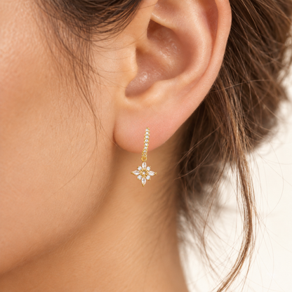 Sparkling Flower Earring • Stainless Steel