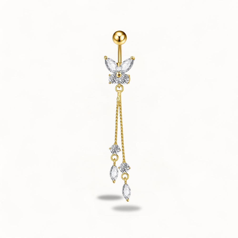 Butterfly Belly Button Jewelry  Dangle Chain