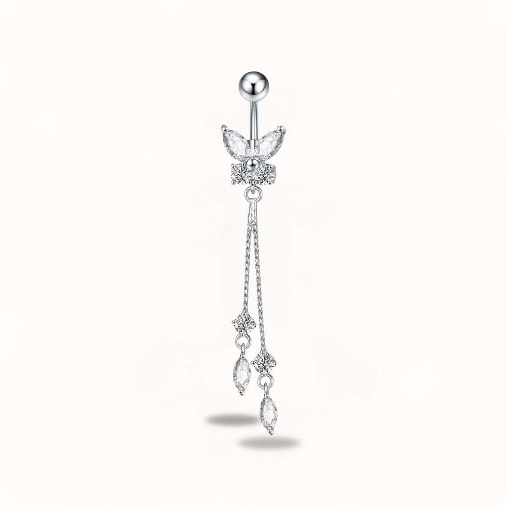 Butterfly Belly Button Jewelry  Dangle Chain
