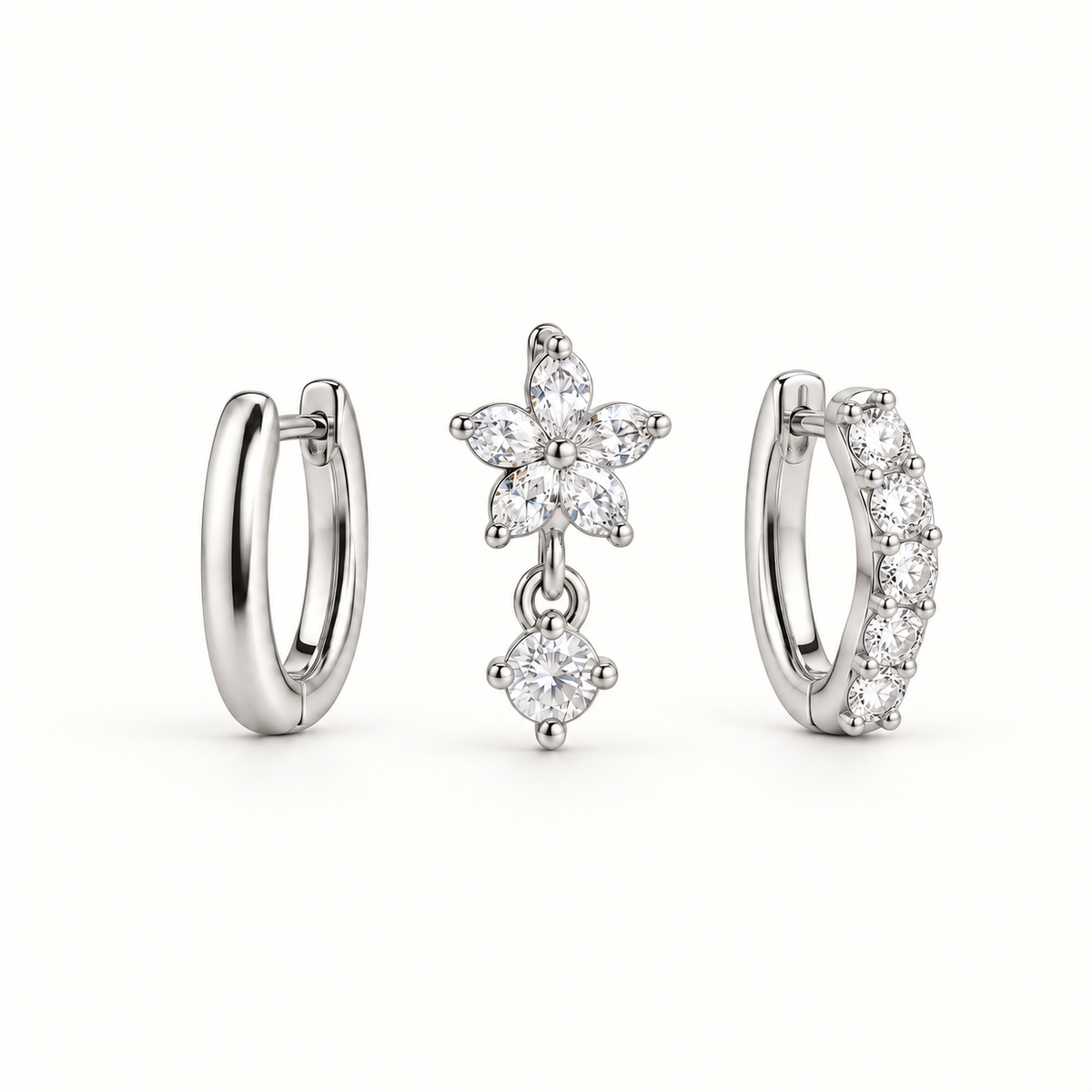 Celestial Sparkle Ear Stack – Titanium