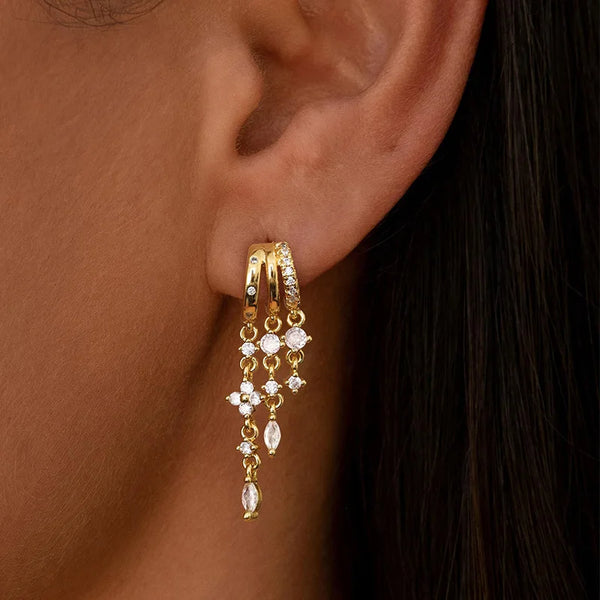 Golden Cascade Earring – 14K Gold-Plated Stainless Steel
