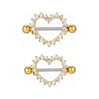 Heart Nipple Piercing • Titanium • 2 PCS