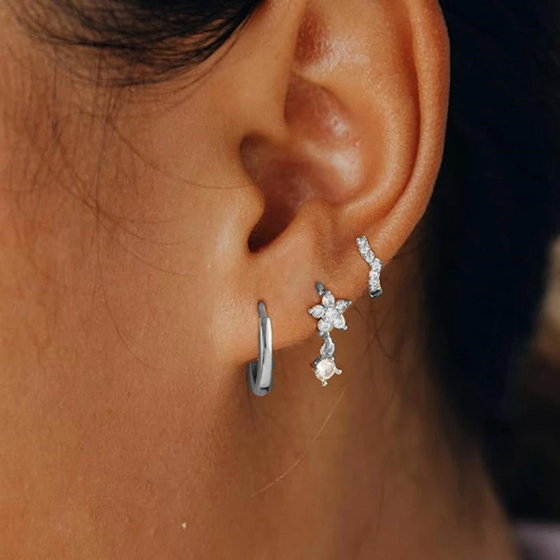 Celestial Sparkle Ear Stack – Titanium