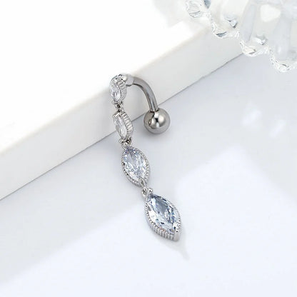 4 Charm Inverted Titanium Belly Button Piercing