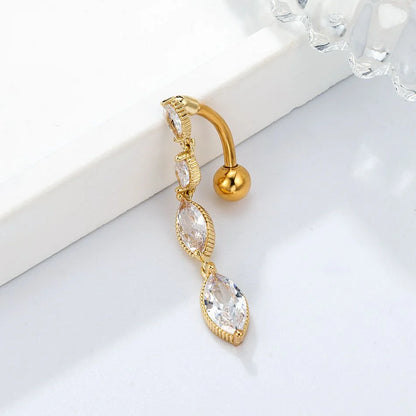 4 Charm Inverted Titanium Belly Button Piercing