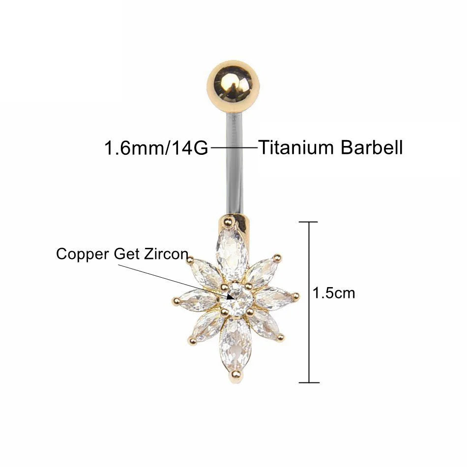 Star Titanium Belly Button Piercing
