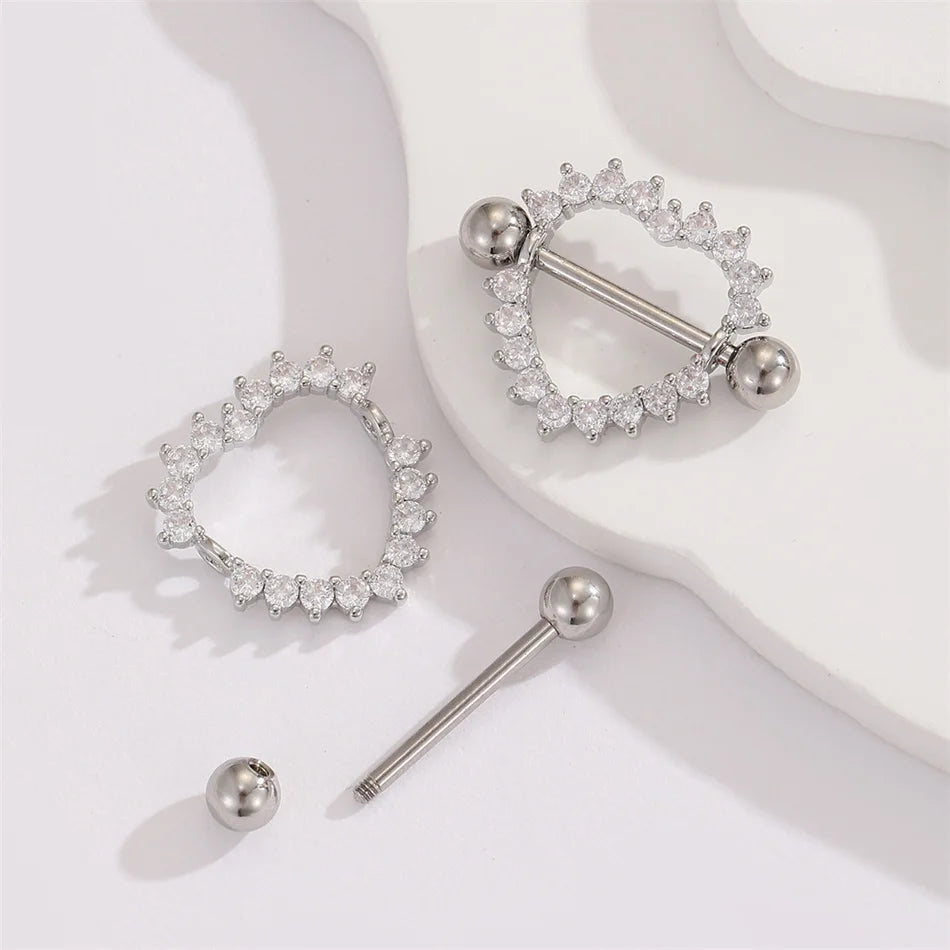 Heart Nipple Piercing • Titanium • 2 PCS