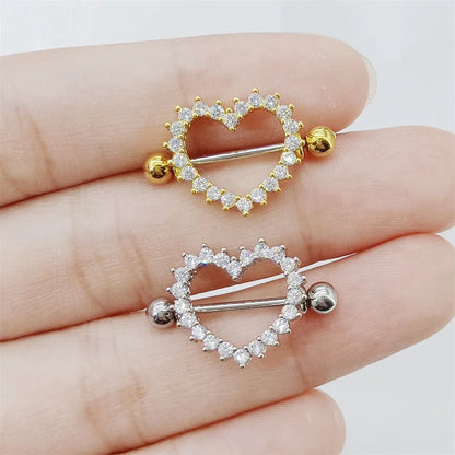 Heart Nipple Piercing • Titanium • 2 PCS