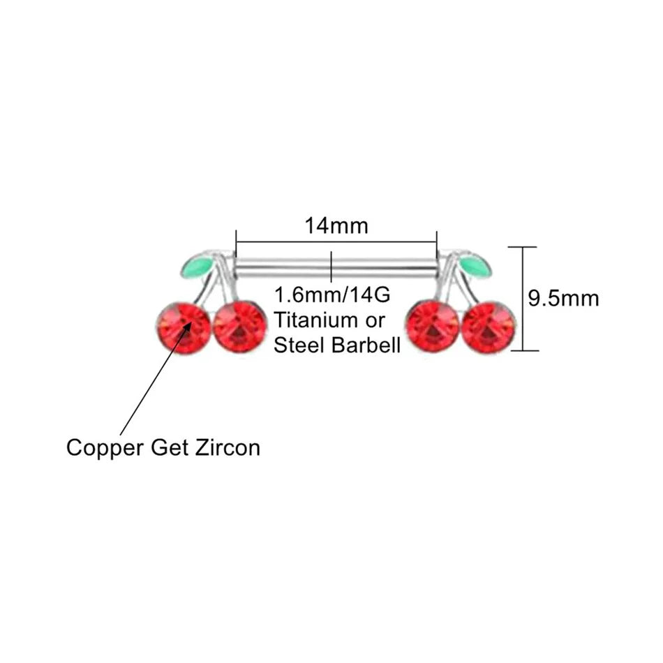 Cherry Nipple Piercing • Titanium • 2 PCS