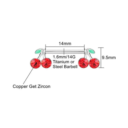 Cherry Nipple Piercing • Titanium • 2 PCS