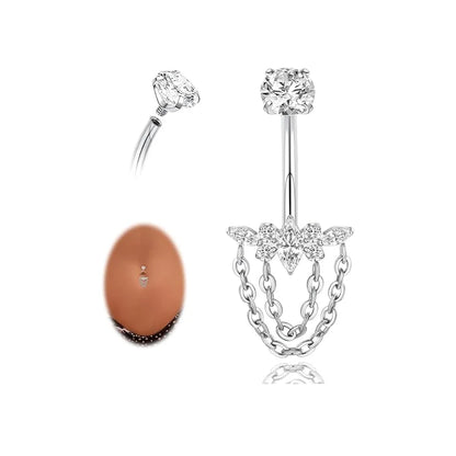 Titanium Navel Piercing • Chain Design