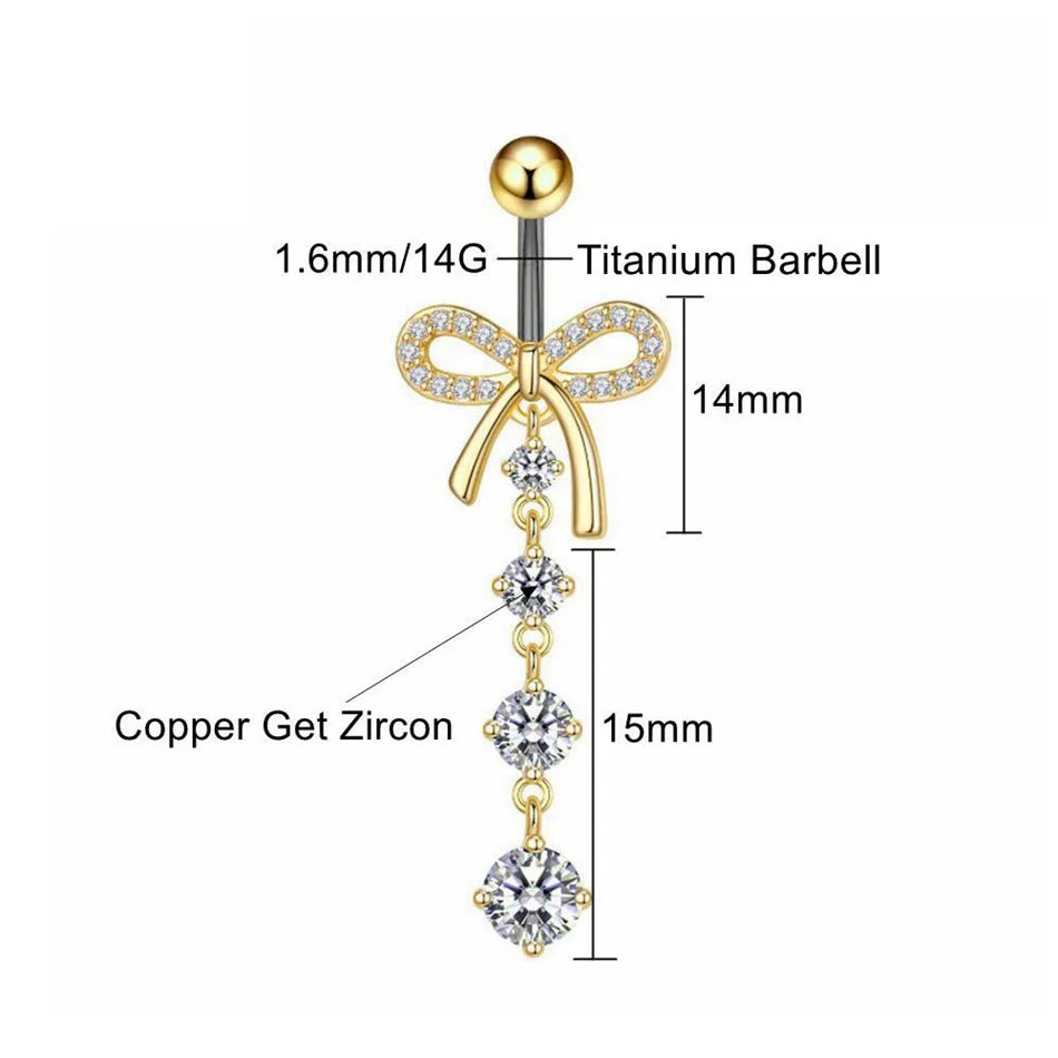 Bow Titanium Belly Button Piercing