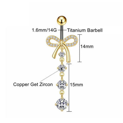 Bow Titanium Belly Button Piercing