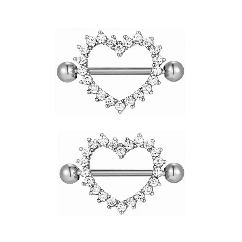 Heart Nipple Piercing • Titanium • 2 PCS