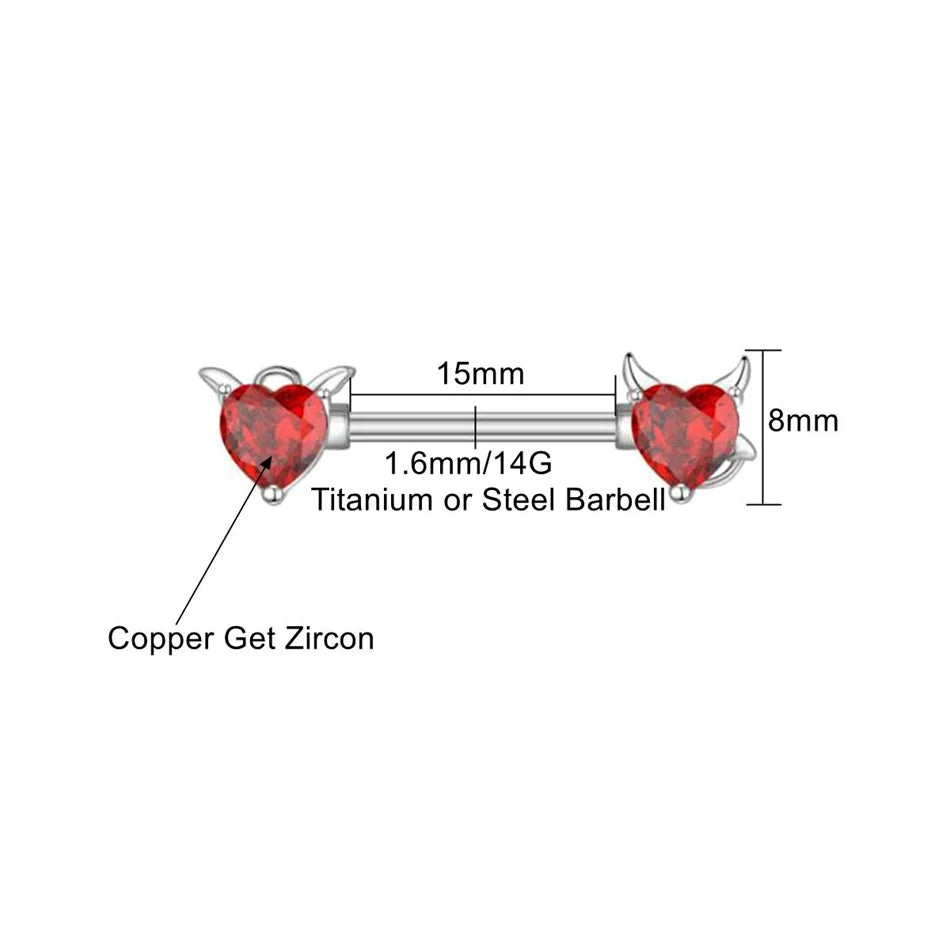 Demon Nipple Piercing • Titanium • 2 PCS
