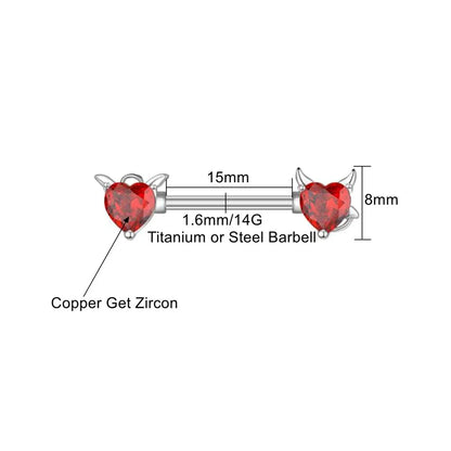 Demon Nipple Piercing • Titanium • 2 PCS