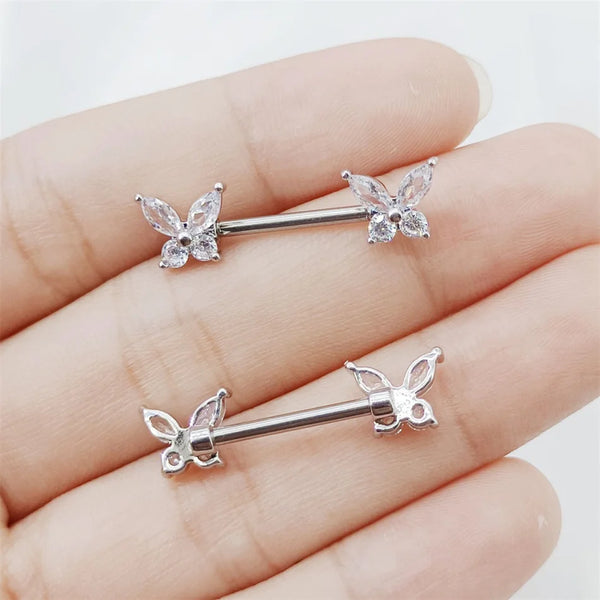 Butterfly Nipple Piercing • Titanium • 2 PCS